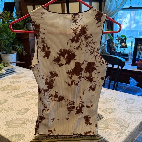 Gilded Intent Cream and Brown Artistic Tank Top‎ - Picture 3 of 3